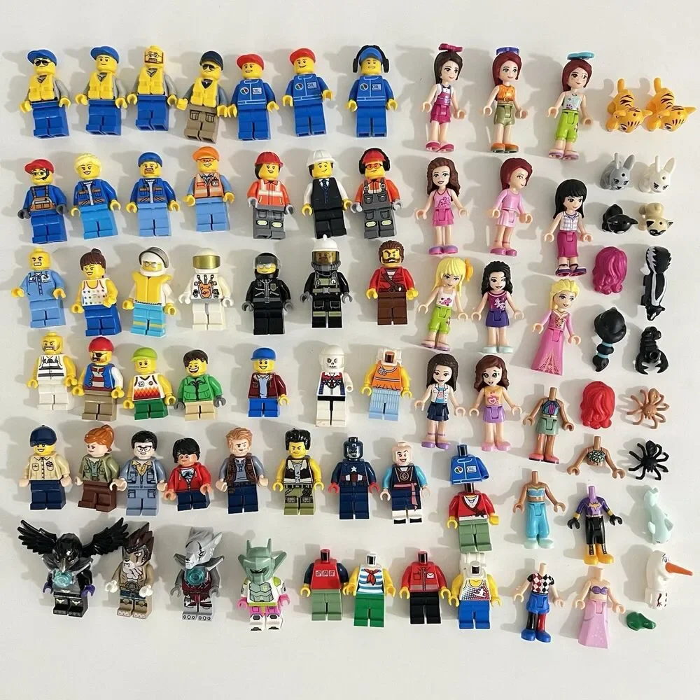 Authentic Lego Mini Figures Mix Lot  & Parts (50+ Mini Figures and Pets/insects)